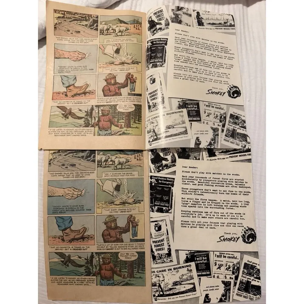 Vintage Smokey Bear Comic Book Lot Of 2 1964 + 1969 Variant Inside Covers Rare